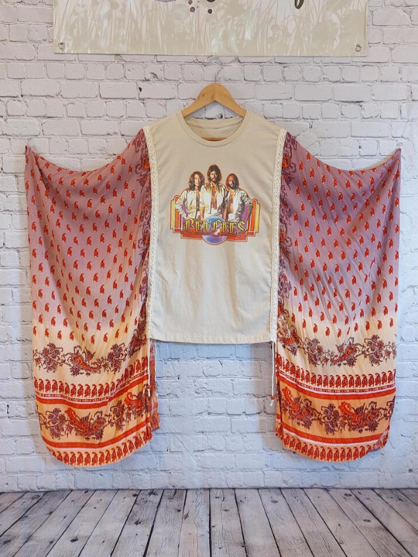 Kantha Rock–transformed Batwing-sleeve T-shirt