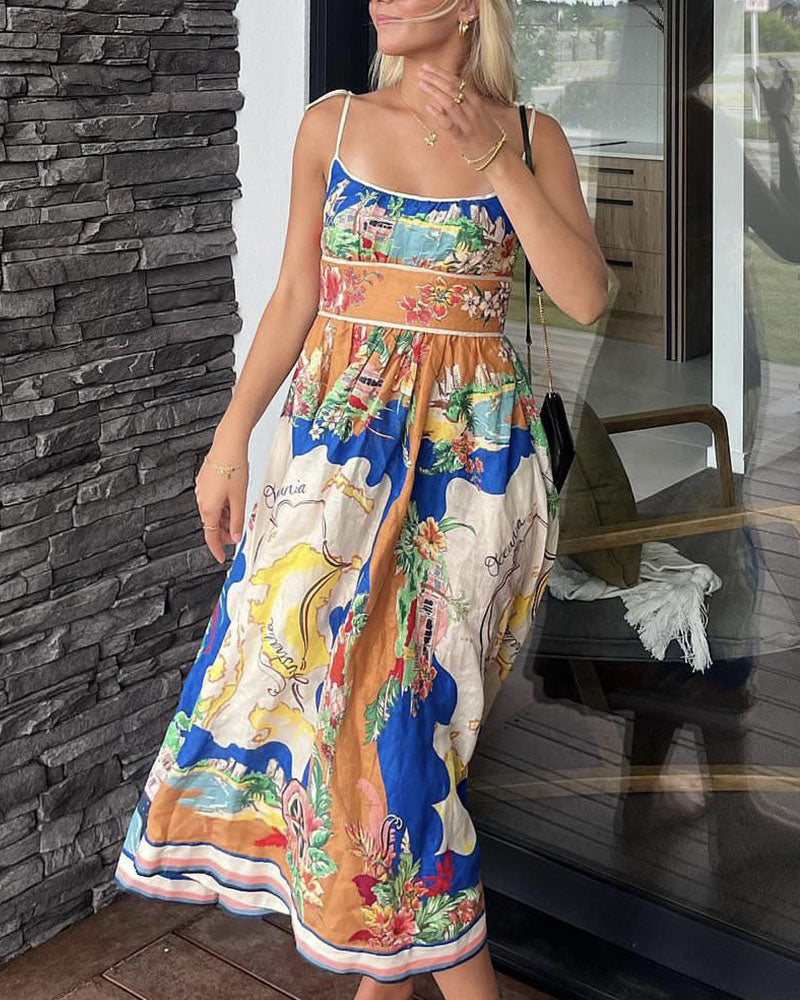 Robe nuisette imprimée peinture abstraite