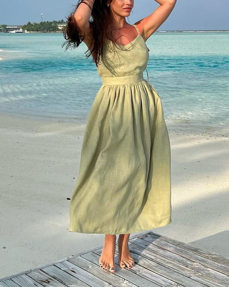 Robe bustier dos nu à col en V chic