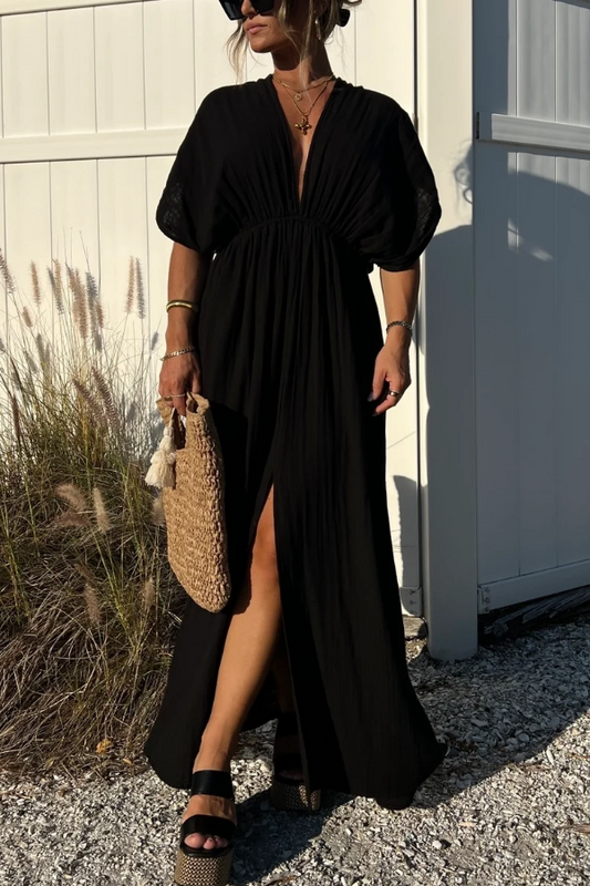 Breezy Blooms Maxi Dress Black