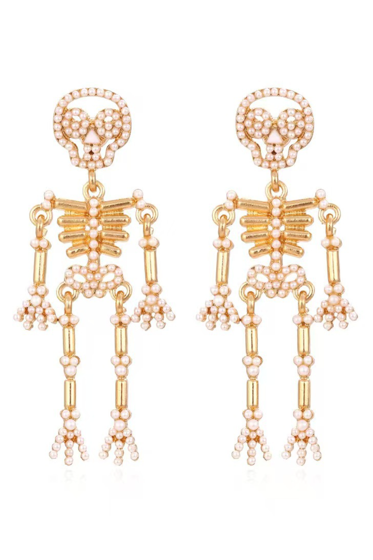 Emily Embellished Skeleton Dangle Earrings