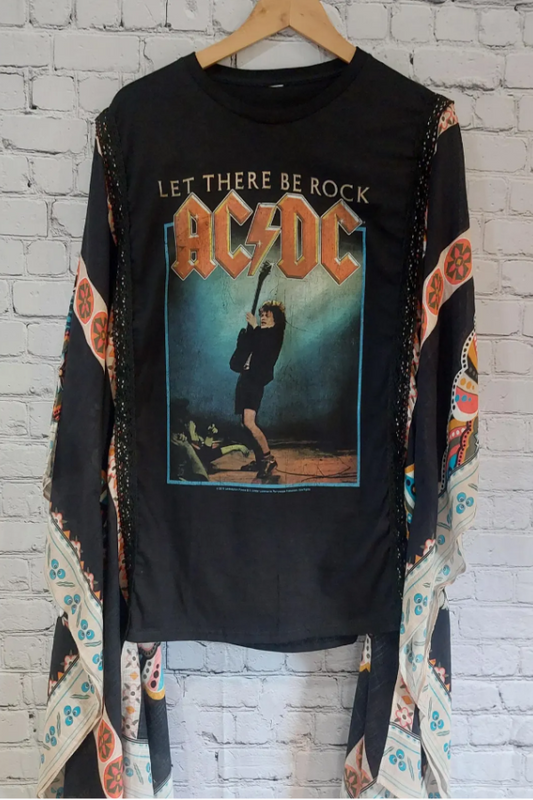 Black AC/DC rock Mix & Match Tee (No Patch)