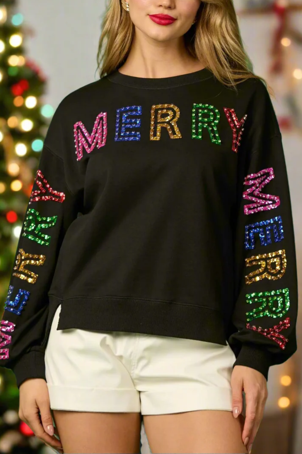 Cream Merry Merry Merry Sweatshirt