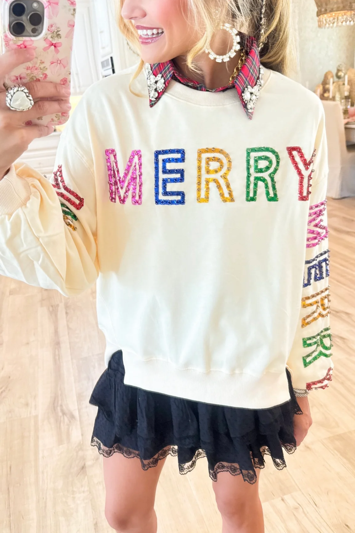 Cream Merry Merry Merry Sweatshirt