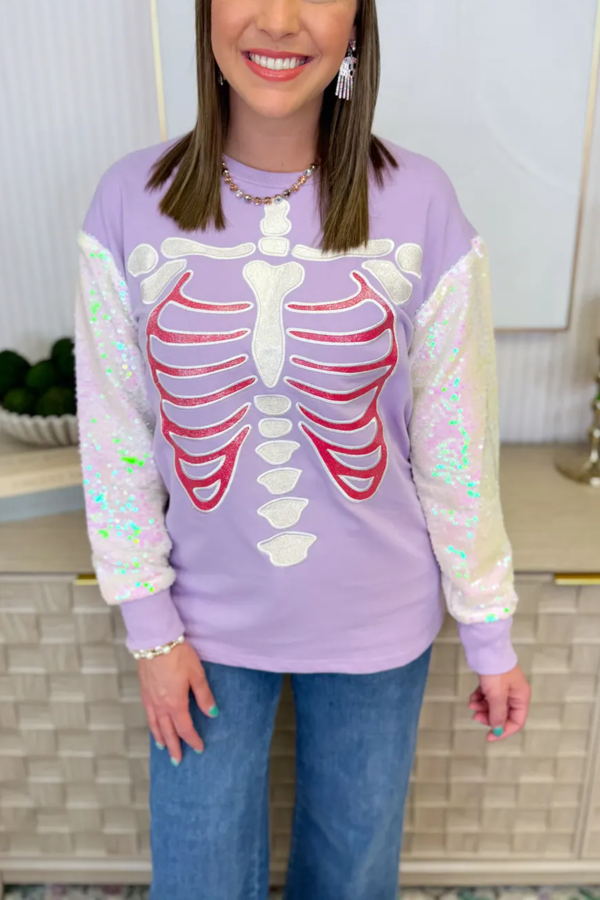 Glitter Skeleton Top
