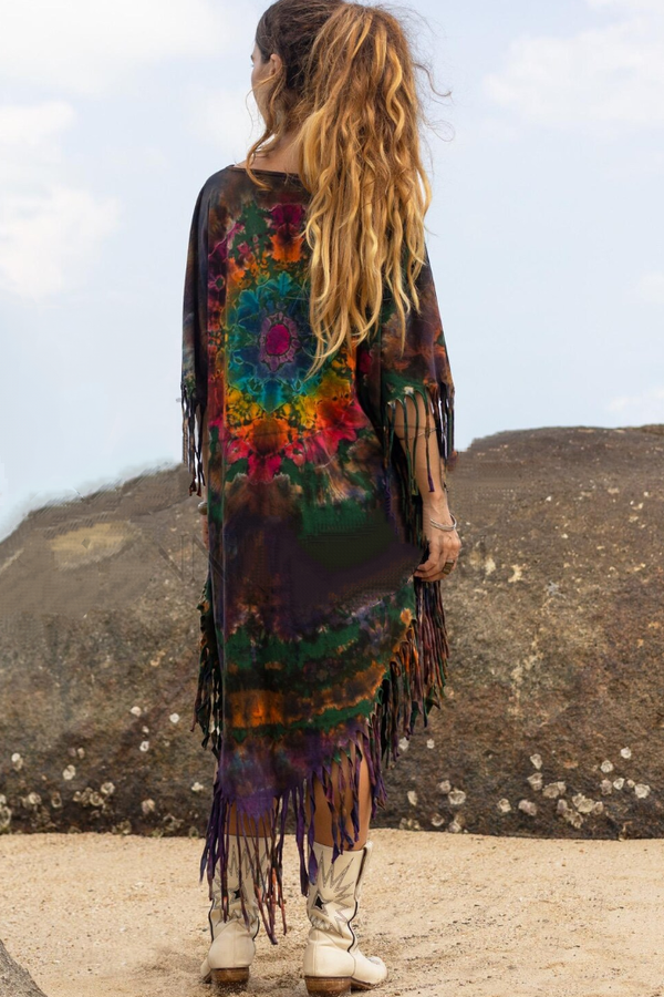 Boho Fringe Tunic Dress