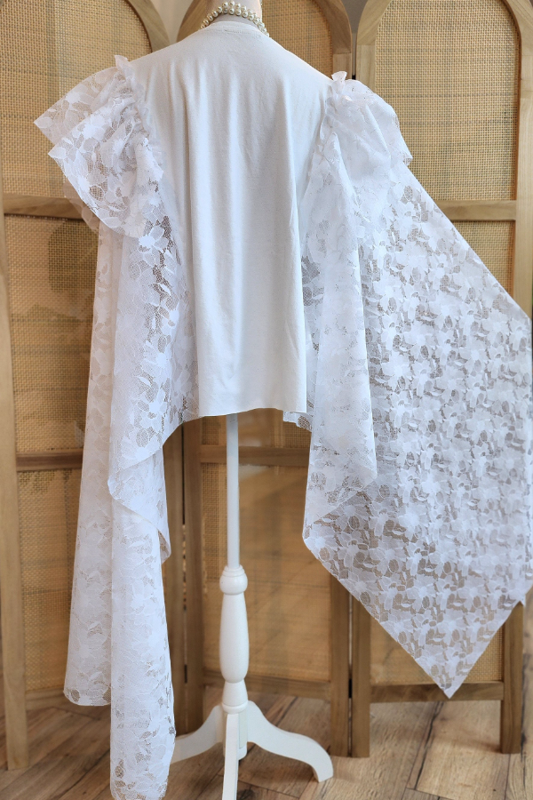 Patterned Print Batwing Sleeve T-Shirt