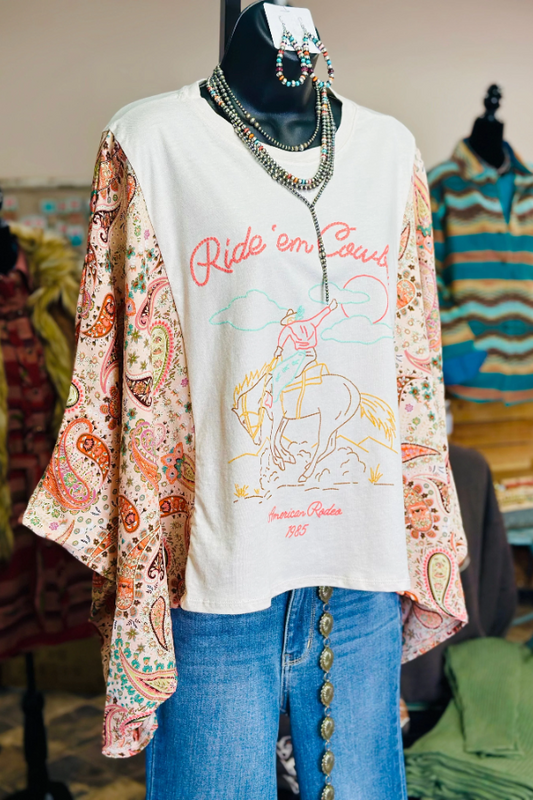 The Retro Cowboy Paisley Flutter Mix & Match Tee