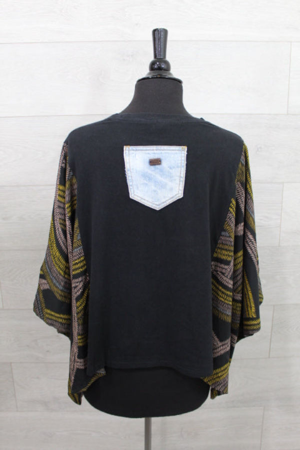 Zeppelin Band Print Bat Sleeve T-shirt (back Pocket)