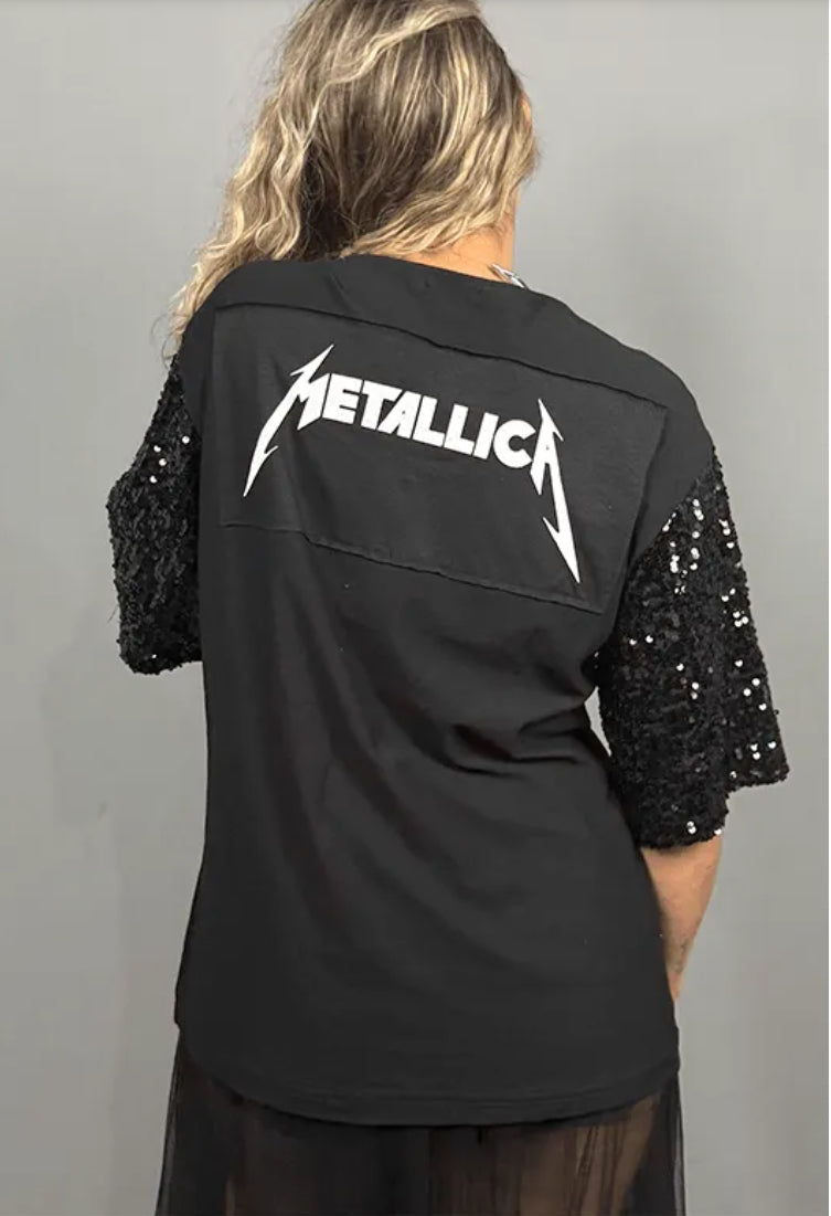 Metallica Sequined Sleeve Tee