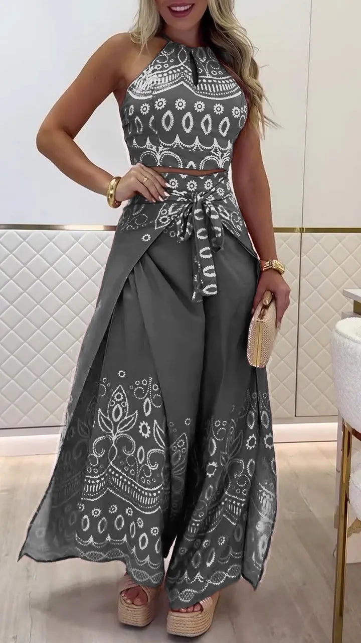 Women's Printed Holiday Casual Set