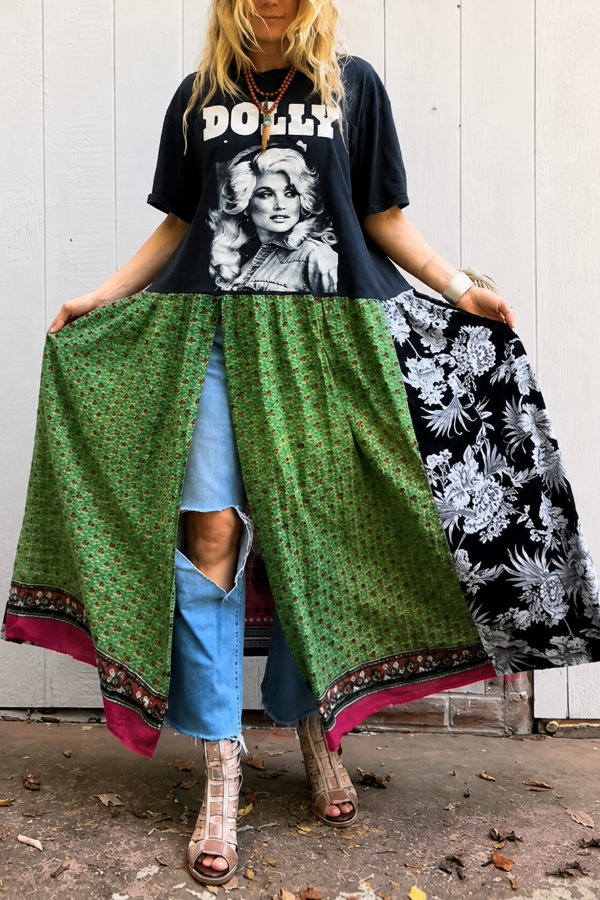 Dolly Band Double Split Maxi Tee
