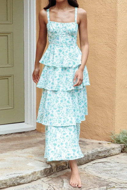 Floral Ruffled Flowy Midi Dress