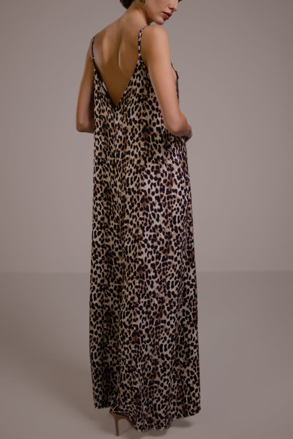 V-Neck Leopard Strap Jumpsuit