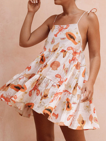 Mini-robe à imprimé crabe