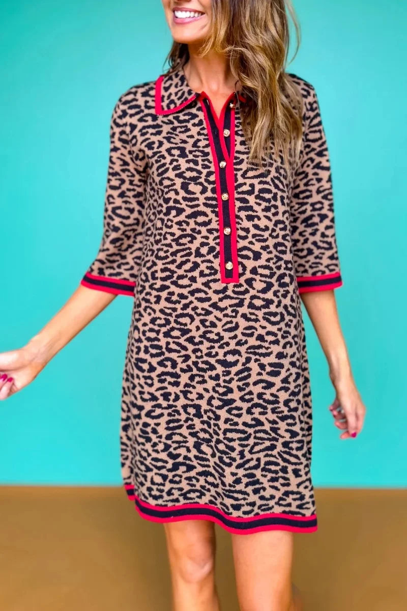 Eleanor Knit Dress In Pink Plaid