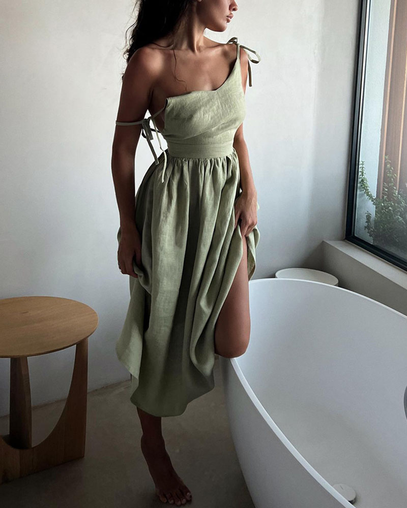 Robe bustier dos nu à col en V chic 