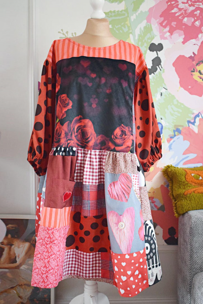 Red Hippie Recycled Dress
