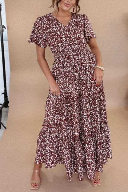 Many Moments Floral Maxi Dress, Wine