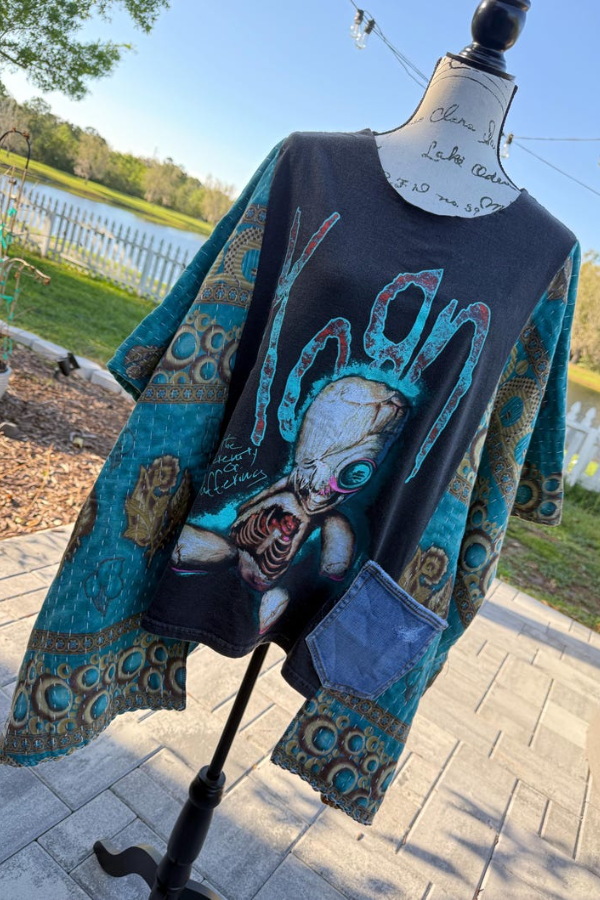 Korn Graphic-Print Dolman-Sleeve Tee