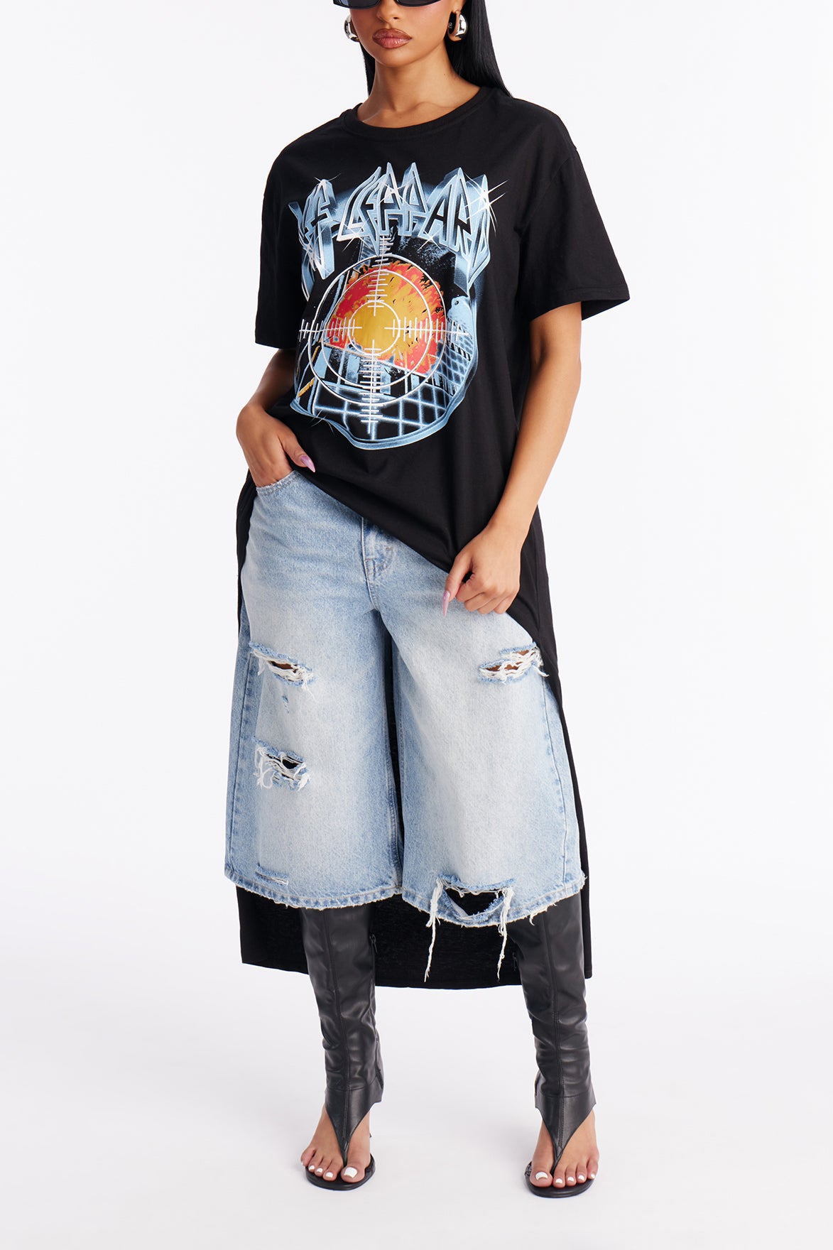 Def Leppard High Low Tee - Black