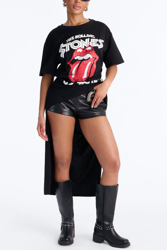The Rolling Stones High Low Tee - Black