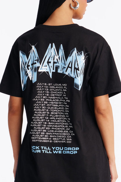 Def Leppard High Low Tee - Black