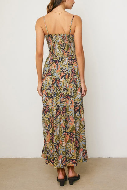 Cutout Smocked Maxi Dress