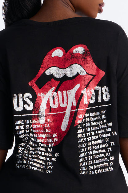 The Rolling Stones High Low Tee - Black