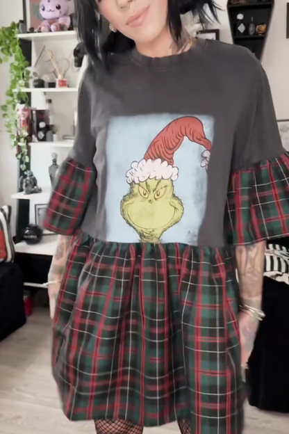 Green Hair Monster Grinch Recycled Dress
