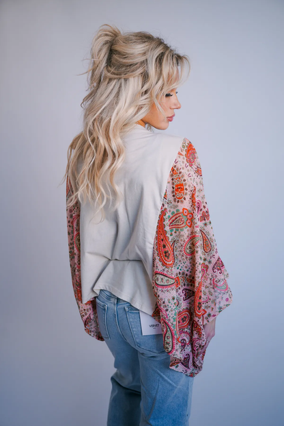 Tiger Print Bat Sleeve T-shirt (no Back Pocket)