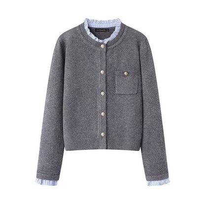 Grey Contrast Cardigan
