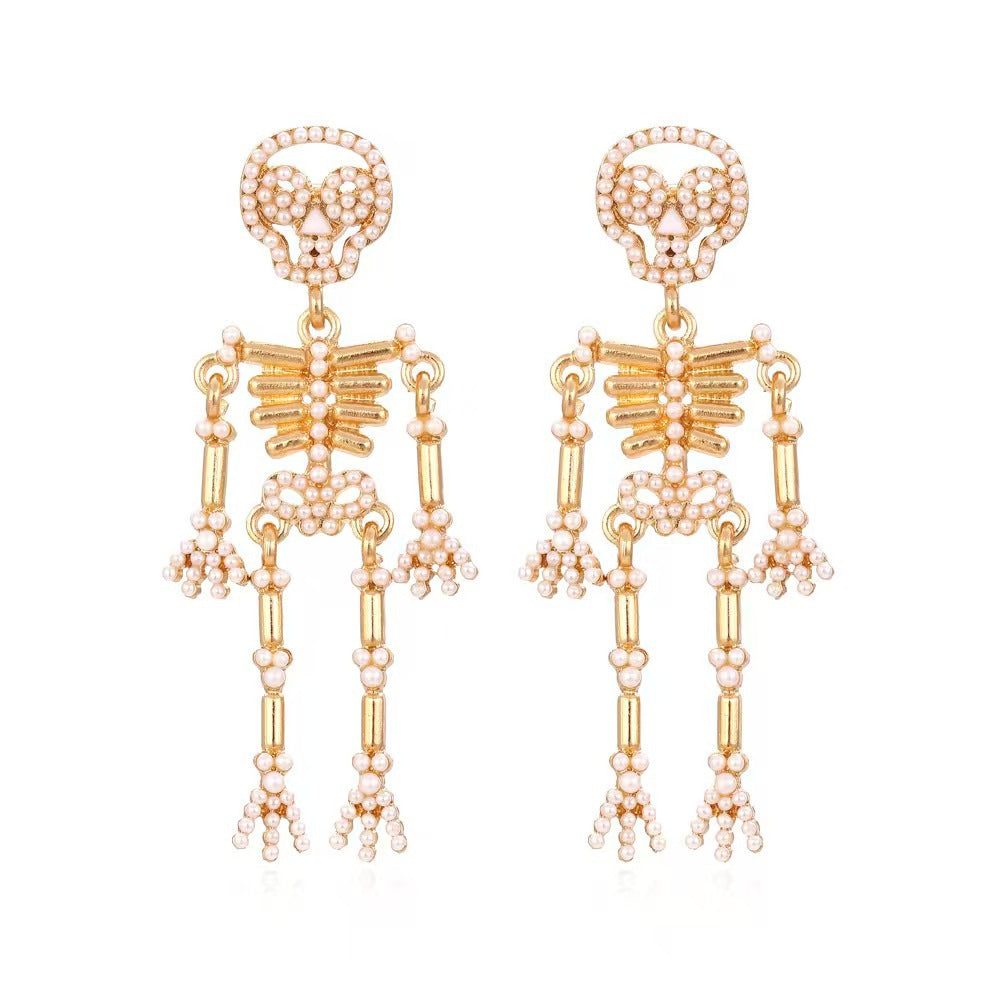 Emily Embellished Skeleton Dangle Earrings