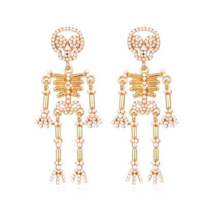 Emily Embellished Skeleton Dangle Earrings