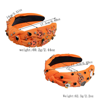 Halloween Cat & Pumpkin Charm Headbands