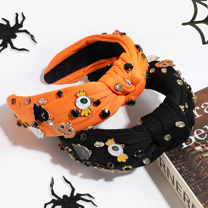 Halloween Cat & Pumpkin Charm Headbands