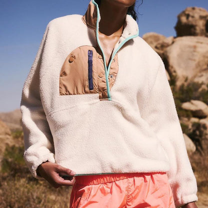 Cozy Fleece Jacket Long Sleeve Pullover Women Coat