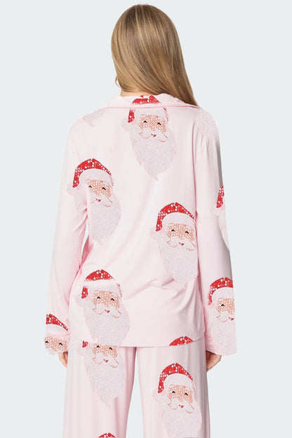 Women's Christmas Print Long-Sleeved Trousers Set