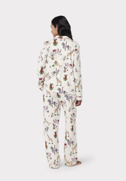 Women's Christmas Print Long-Sleeved Trousers Set