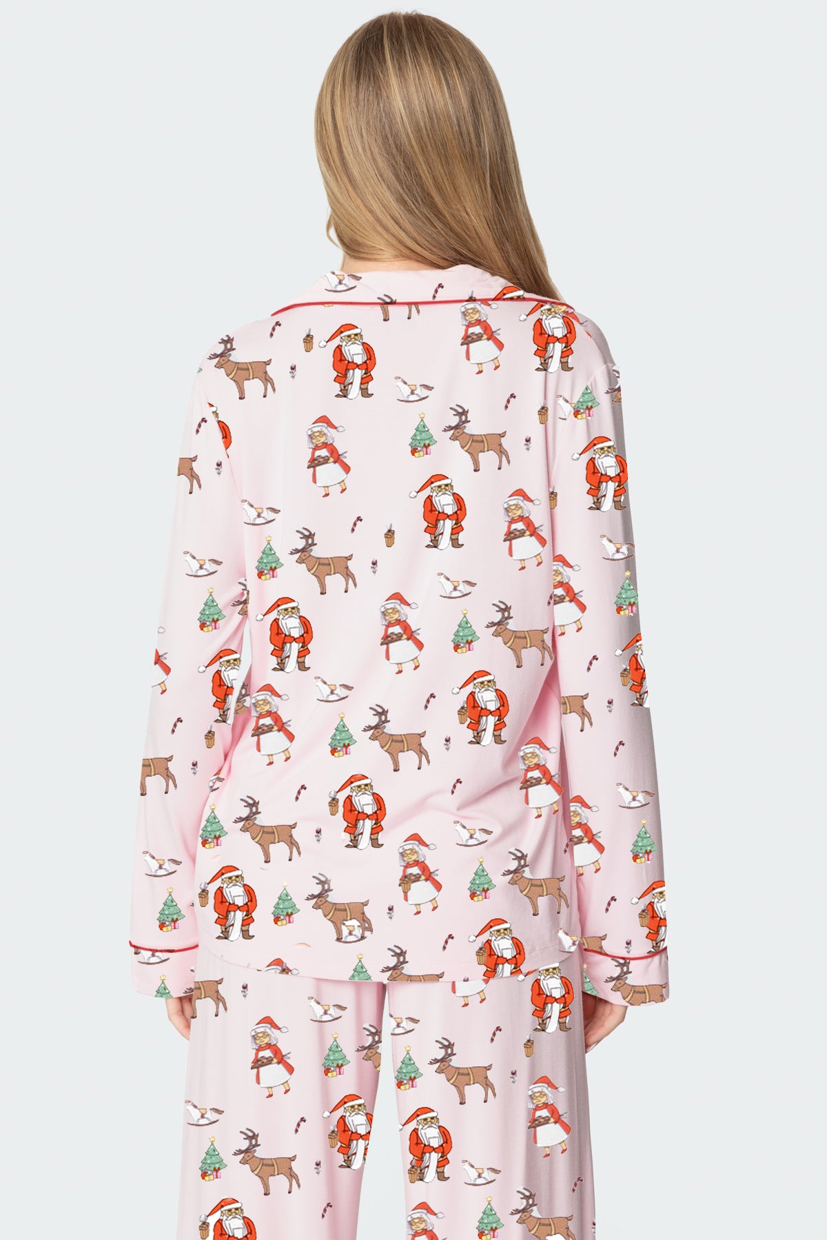 Women's Christmas Print Long-Sleeved Trousers Set