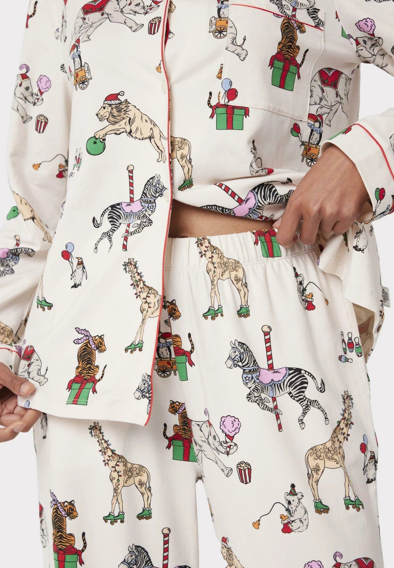 Women's Christmas Print Long-Sleeved Trousers Set