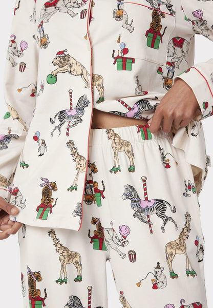 Women's Christmas Print Long-Sleeved Trousers Set