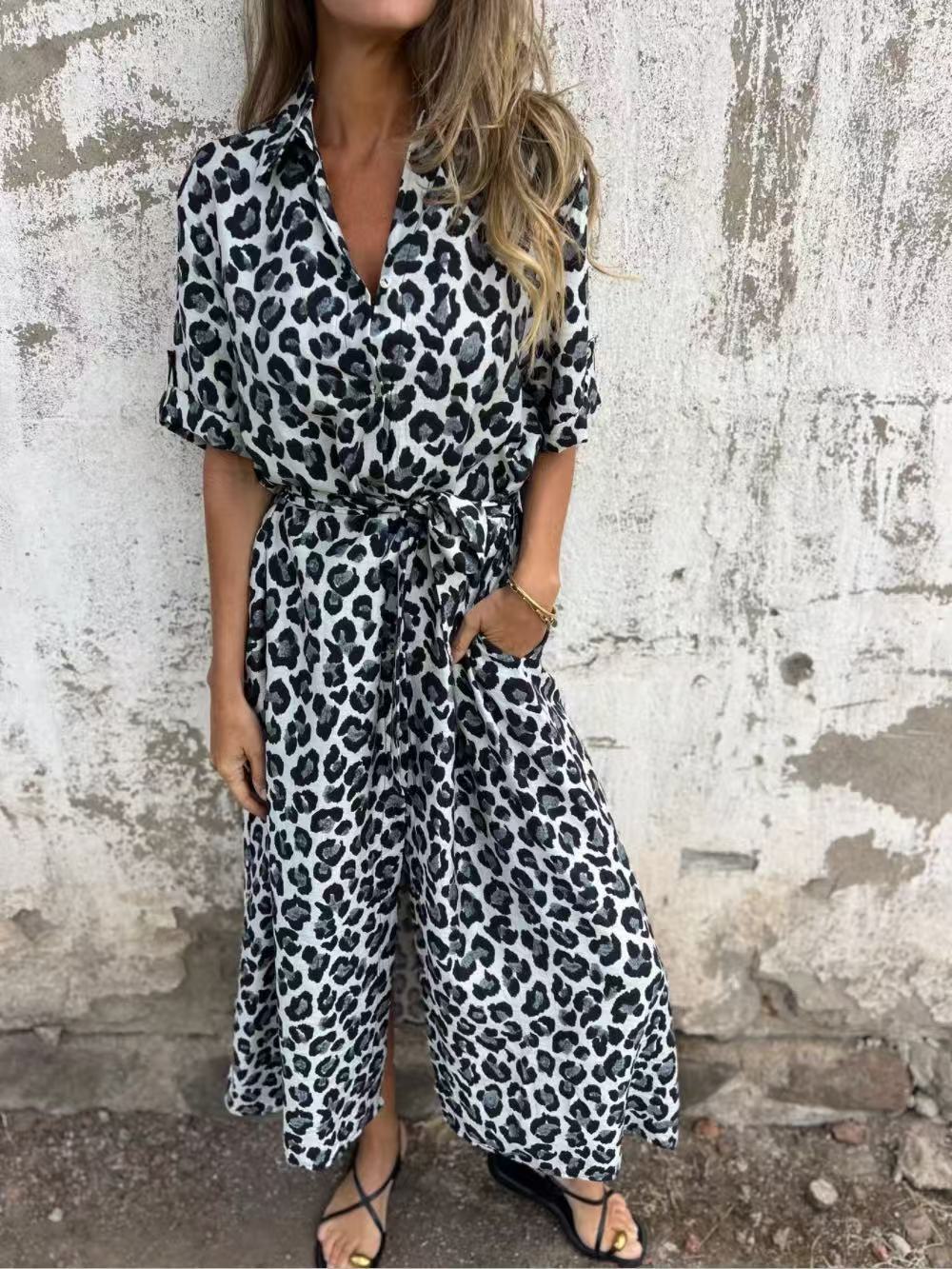 Stylish and Elegant Leopard Print Maxi Dress