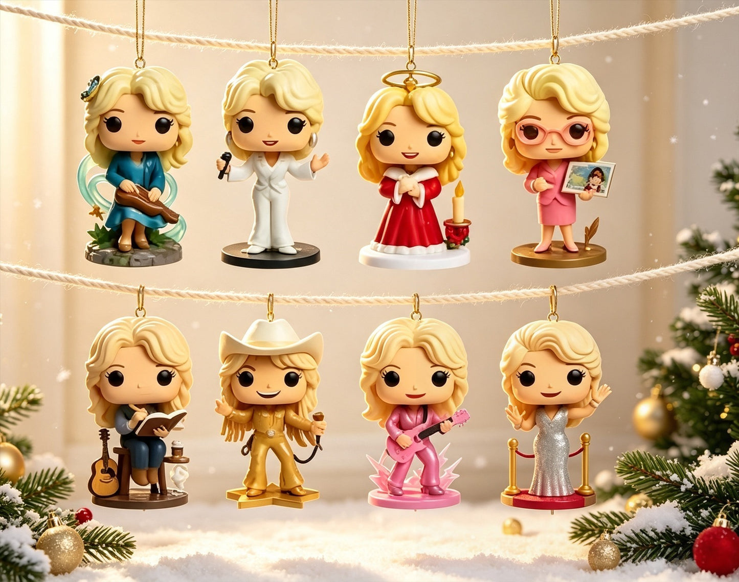 Dolly Parton 24-Day Christmas Countdown Blind Box Advent Calendar – Christmas Tree Ornaments
