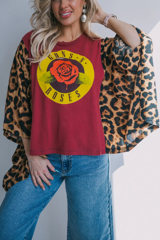 Guns N Roses Printed Dolman Sleeve Tee (No Back Pocket)