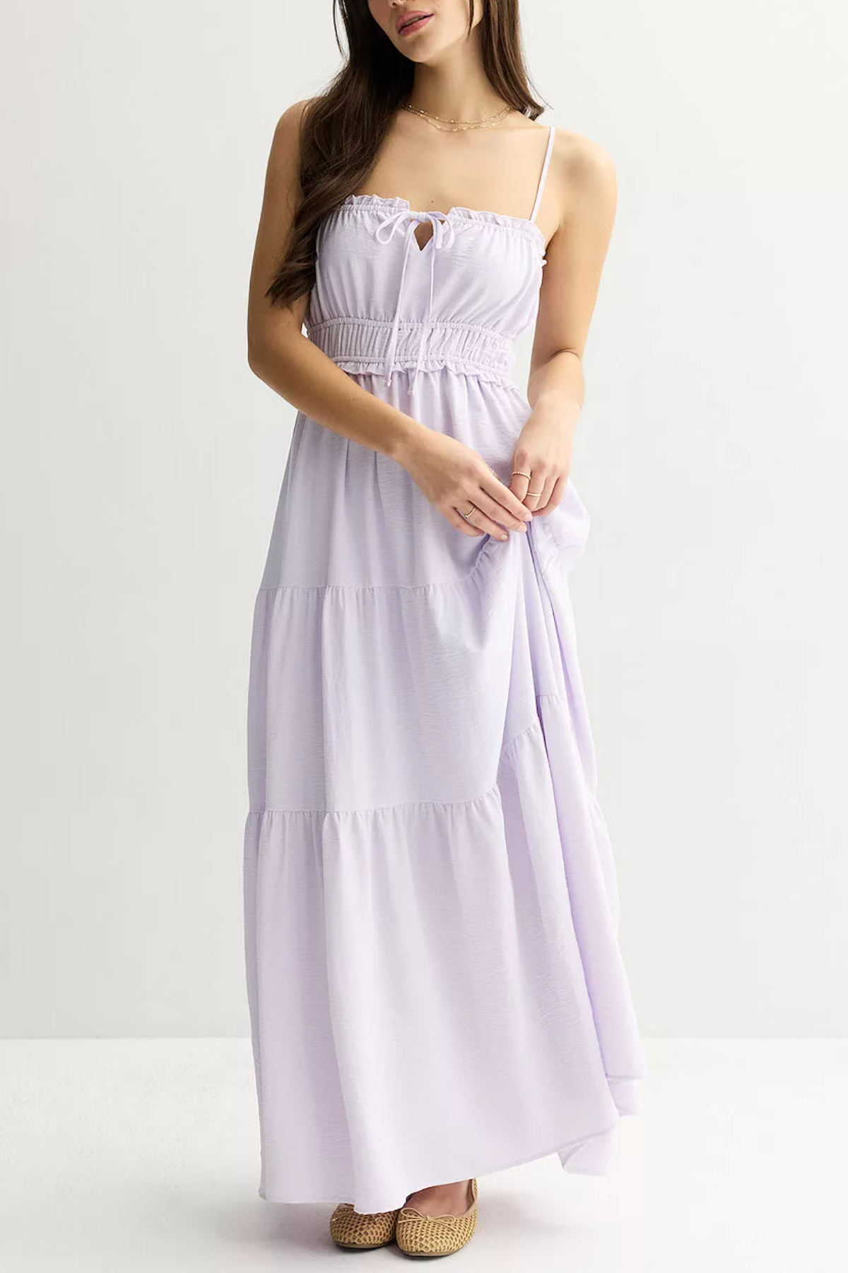Juniors' Mary & Mo Airflow Tiered Maxi Dress