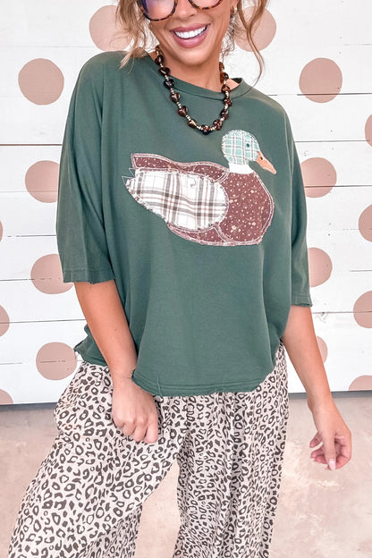 Mallard Duck Patchwork Dolman Top