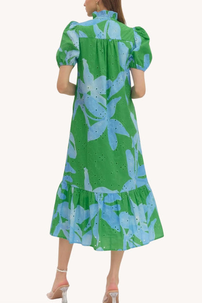 Botanical Cotton Midi Dress