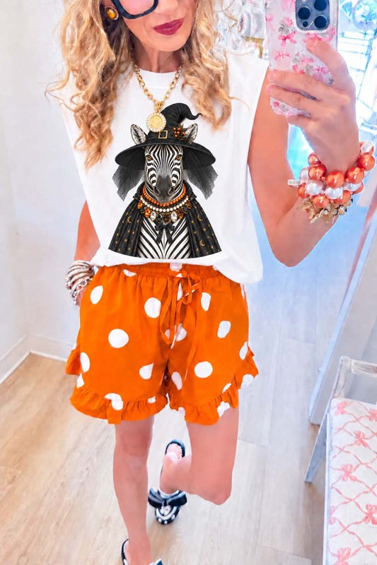 Zebra Witch Jeweled Collar Muscle Tee