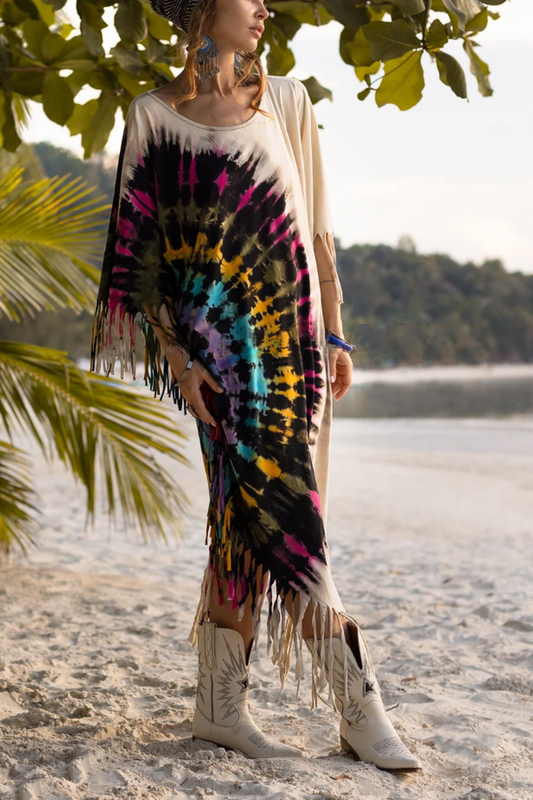 Boho Fringe Tunic Dress